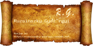 Ruzsinszky Györgyi névjegykártya